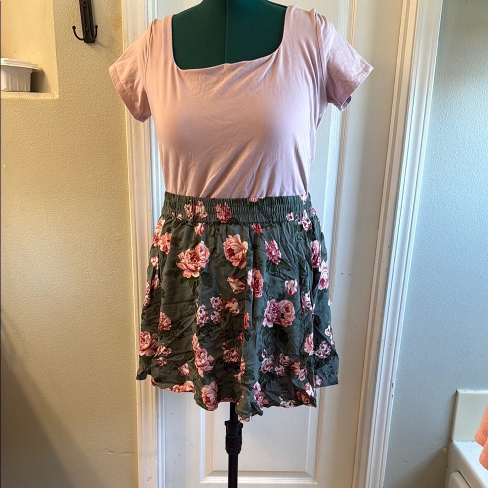 Floral Green Skirt